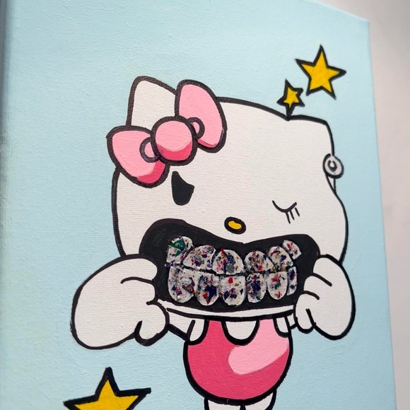 Hello Kitty Grills Painting 8x10 frame - Picture 3 of 4